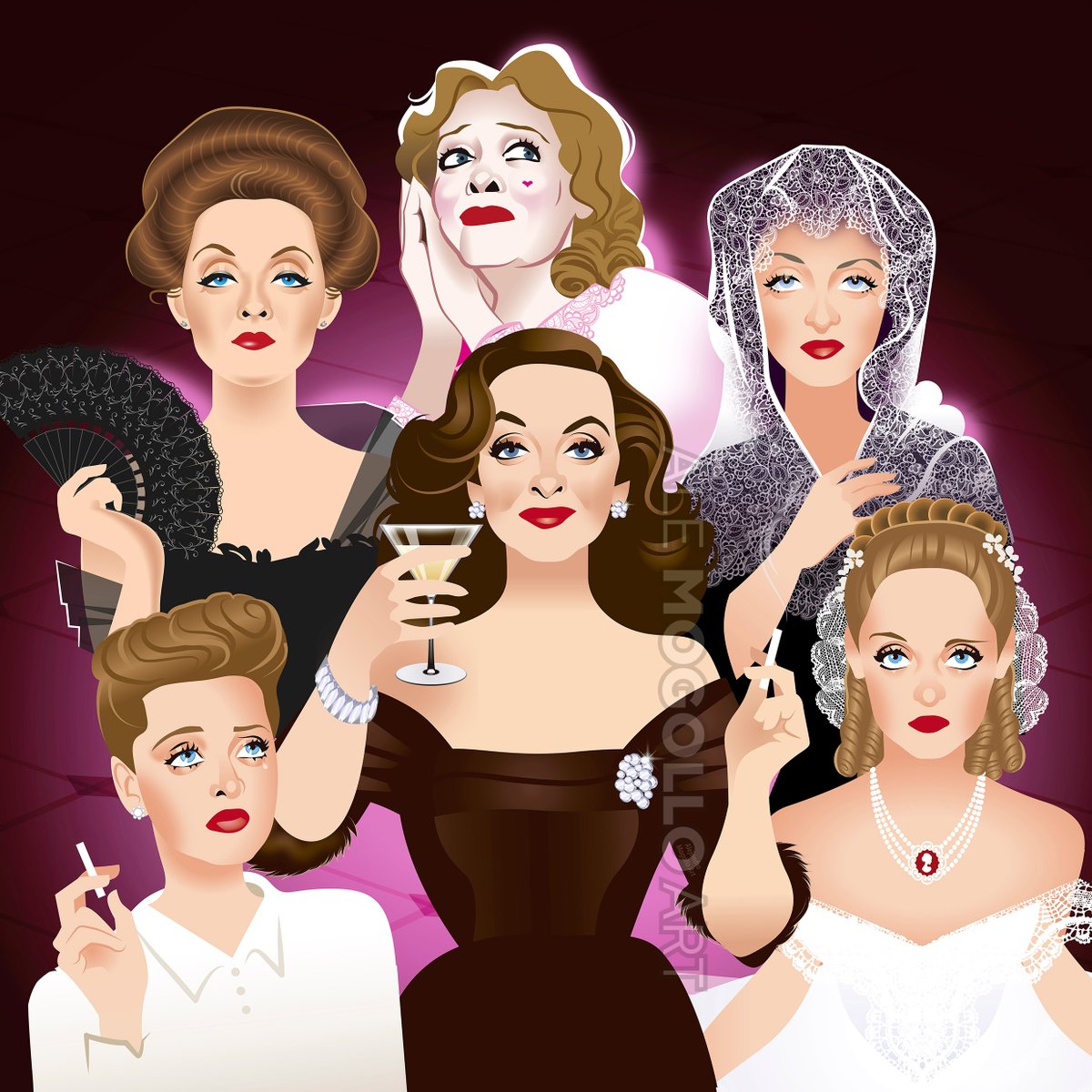 alemogolloart's tweet photo. Celebrating the fabulous Bette Davis on her birthday with six of my favorite performances of her wonderful career. Do you have a favorite?
#bettedavis #jezebel #thelittlefoxes #theletter #nowvoyager #allabouteve #whateverhappenedtobabyjane #TCMParty https://t.co/RgfRKTUDlP