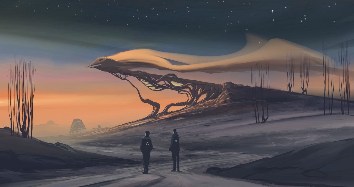 After years of debate they finally arrive at the edge of mind, but it was too late and all the nature was already gone. #illustration #digitalpainting #digitalart #art #storytelling #scenery #conceptart #creature #sunset #artoftheday