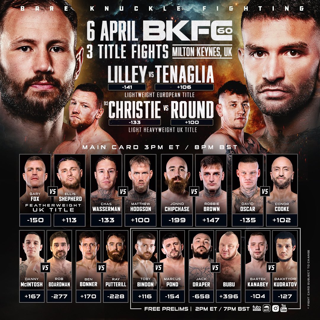 It’s BKFC 60 fight week! Watch live on Saturday, April 6th at a very special 3PM start time coming to ya from Milton Keynes, UK! 📆April 6th, 3PM EST 💵 nxtbets.com/playbkfc/ 📺BKFC.com