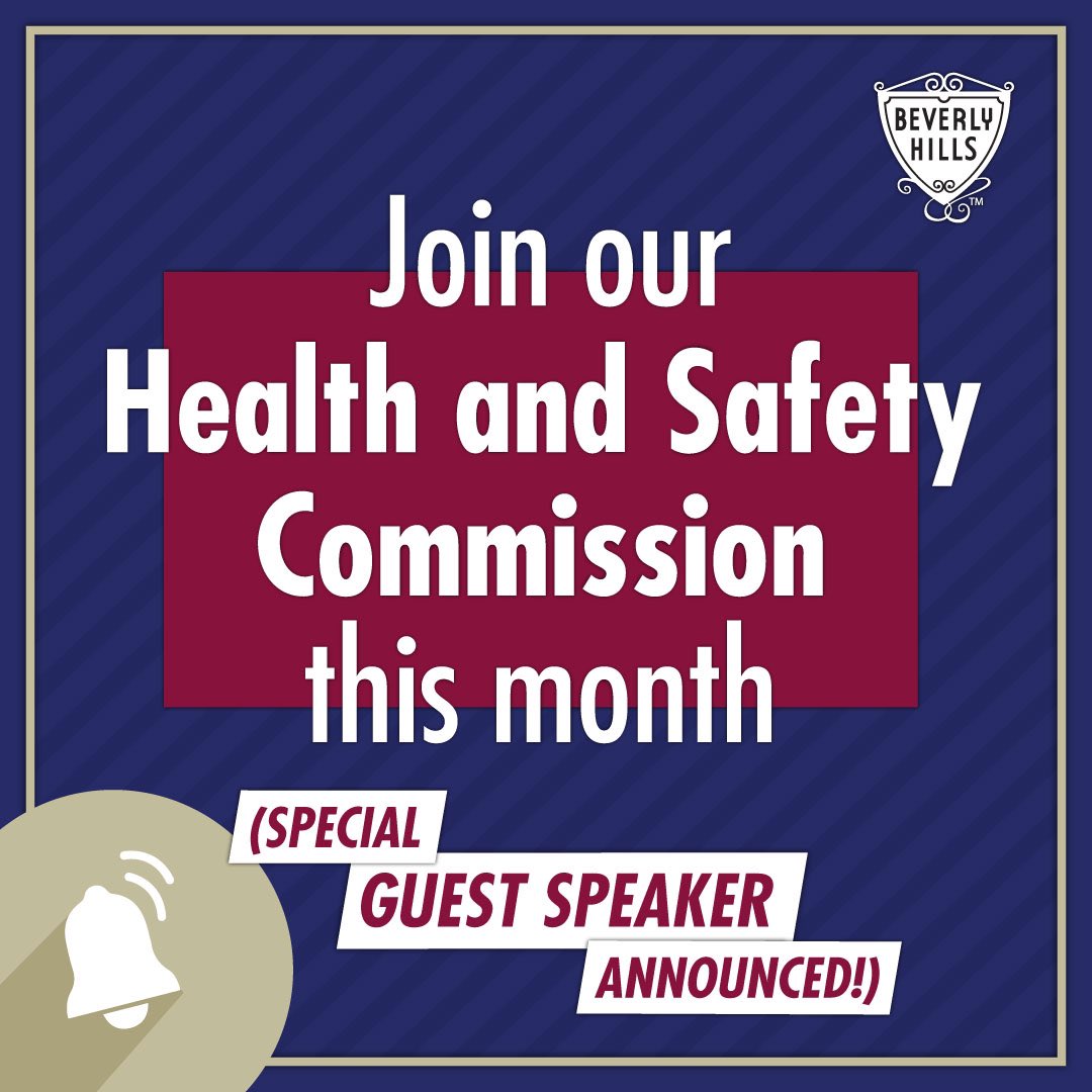Meeting Save the Date!! 🗓️Join us for our next Health and Safety Commission Meeting this month!! Monday, April 15, 2024 - 4:00 PM - 6:00 PM (third Monday of April) ⭐️Guest Speaker ⭐️Elisha Goldstein, PhD, Clinical Psychologist and Author More at: beverlyhills.org/hscspeakers