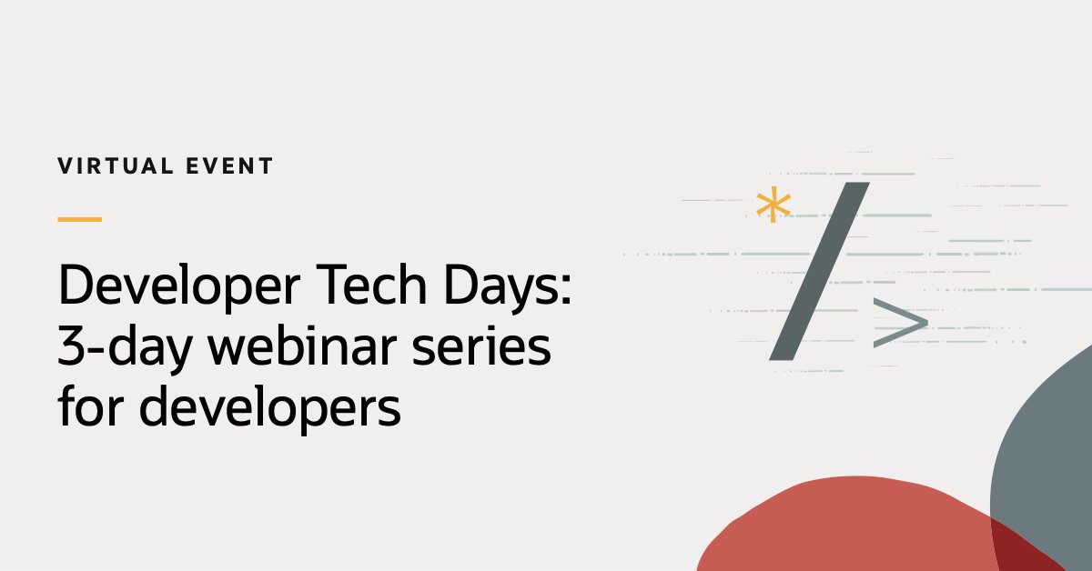 Join the Oracle Developer Tech Days webinar series to learn how Oracle Database provides a complete and simple data management solution. social.ora.cl/6014ktthm