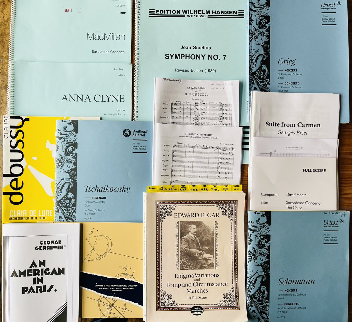 Repertoire for the next three weeks! With such wonderful friends & colleagues @fantasiaorch, @BSOrchestra, @JessGillamSax, Alexandra Darisescu, István Várdai