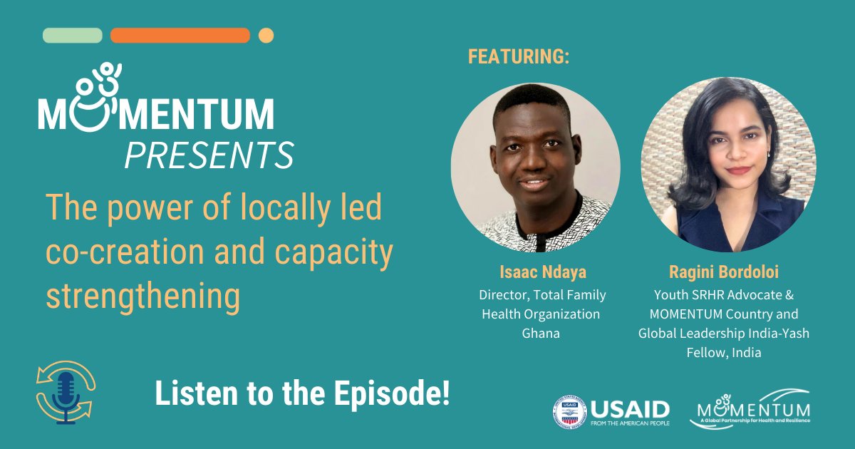 How can locally led co-creation and capacity strengthening help meet family planning and reproductive health needs? In the latest MOMENTUM Presents podcast episode, Isaac Ndaya and Ragini Bordoloi share real life examples. Listen here: bit.ly/3PHYkLh