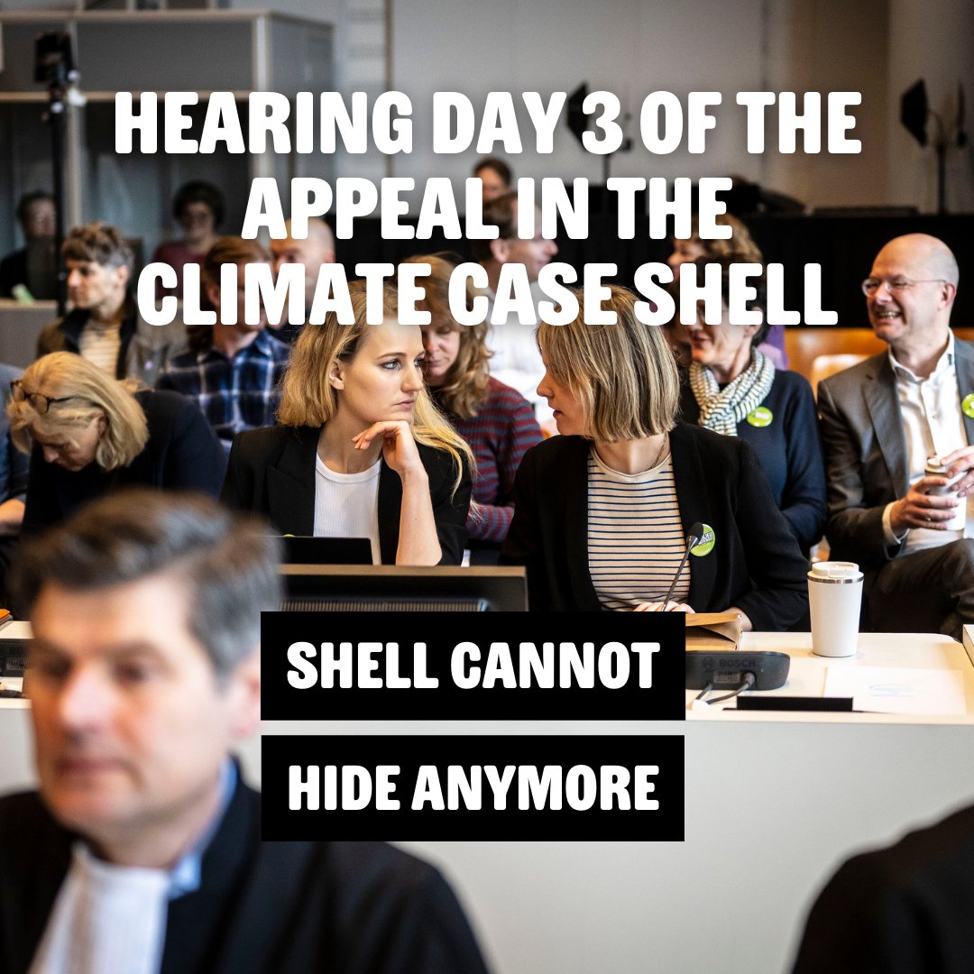 The Shell appeal hearings are over for this week. Yesterday was our turn to present our arguments to the court. Our main plea: Shell can’t make future generations pay the price for the climate mess they made. Read the highlights of day 3➡️bit.ly/appeal-shell-d… #ClimateCaseShell