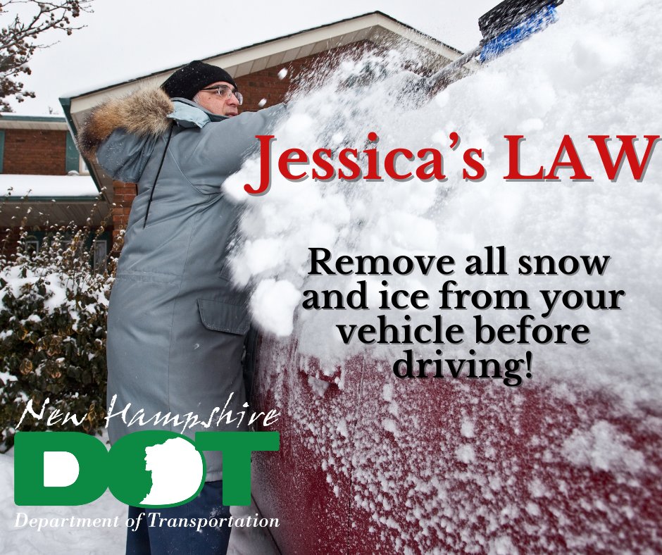 Don't make your vehicle a hazard on the road! Clear off all snow and ice before hitting the streets. It's not just about your safety; it's about others too! #jessicaslaw