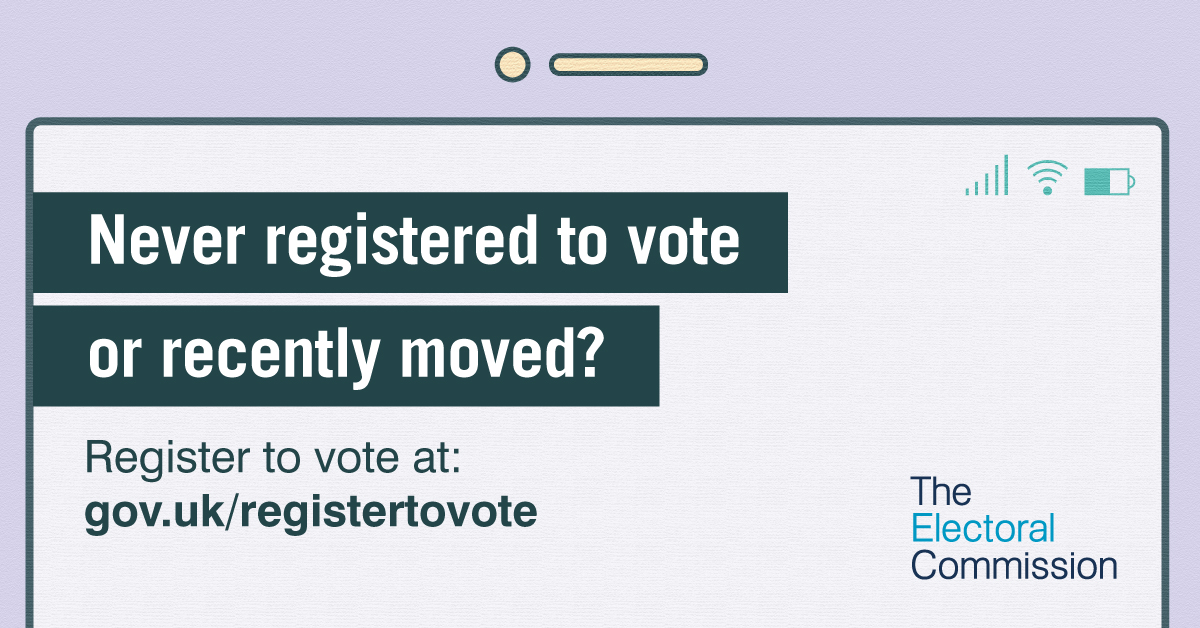 To participate in the Police and Crime Commissioner Election on 2 May, you must be registered to vote. If you’ve moved house or never registered before, please visit gov.uk/register-to-vo… You have until 16 April to register, it only takes 5 minutes. #YourVoteMatters