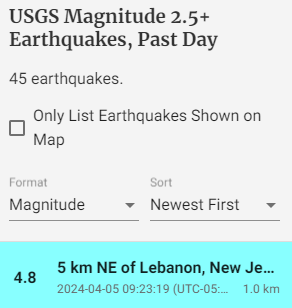 ASISIntel's tweet photo. 4.8M quake 5Km NE of Lebanon, NJ. #earthquake #newjersey https://t.co/i8biGkiIhD