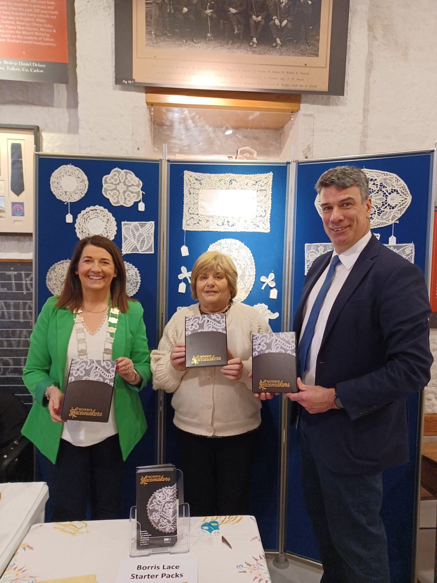 We are delighted that Cllr Dalton, Cathaoirleach & Coilín O'Reilly, CE of @Carlow_Co_Co
 visited us & @BorrisLace   today as part of @PanCelticCarlow  

#Carlow #history #incarlow #carlowhistory #carlowlace