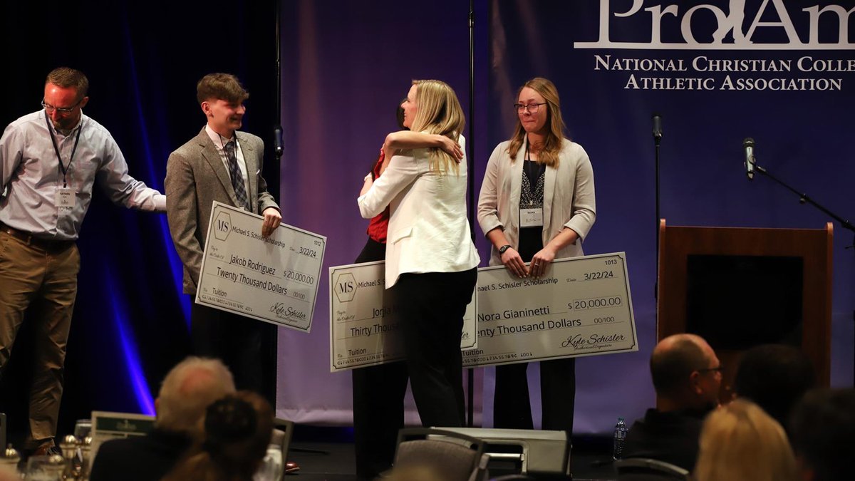 We are so grateful for the continued generosity of the Schisler family. This year three NCCAA Student-Athletes were honored with the 2024 Michael S. Schisler Scholarship at the NCCAA Pro-Am. More: the-n.cc/3TLmhCK