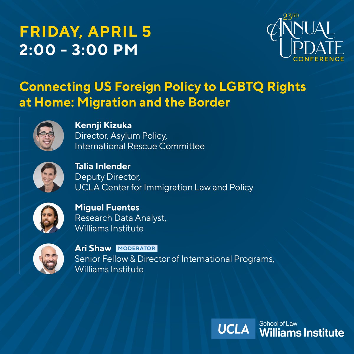 There’s still time to register to watch our Annual Update Conference, starting today at 11:45am! Our three panels will look at California as a microcosm of LGBTQ issues playing out on a national level and as a leader in LGBTQ law and policy. RSVP: bit.ly/AU2024virtual