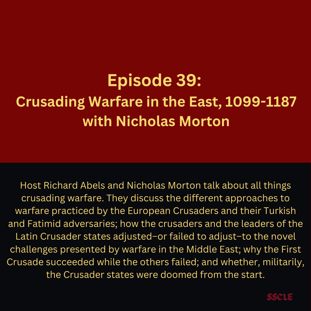 Podcast alert🔥 Crusading Warfare in the East 1099-1187 ft. Nicholas Morton (@NicholasMorto11) The podcast can be accessed on any of the major streaming platforms or online at: …-about-the-middle-ages.buzzsprout.com/1925107/145714…