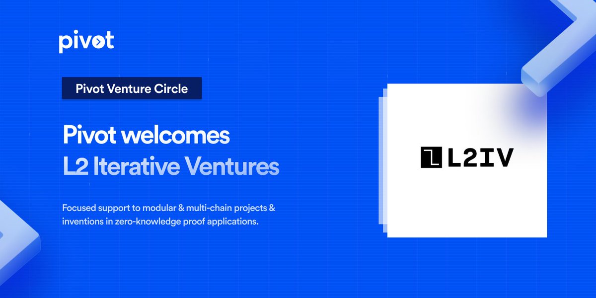 Excited to welcome @l2iterative to the 'Pivot Venture Circle'. With a stellar team of #web3 / #web2 pioneers & rich history of value creation, #L2IV is at the forefront of blockchain infrastructure & privacy-centric innovations. Their global reach from Silicon Valley to Asia…