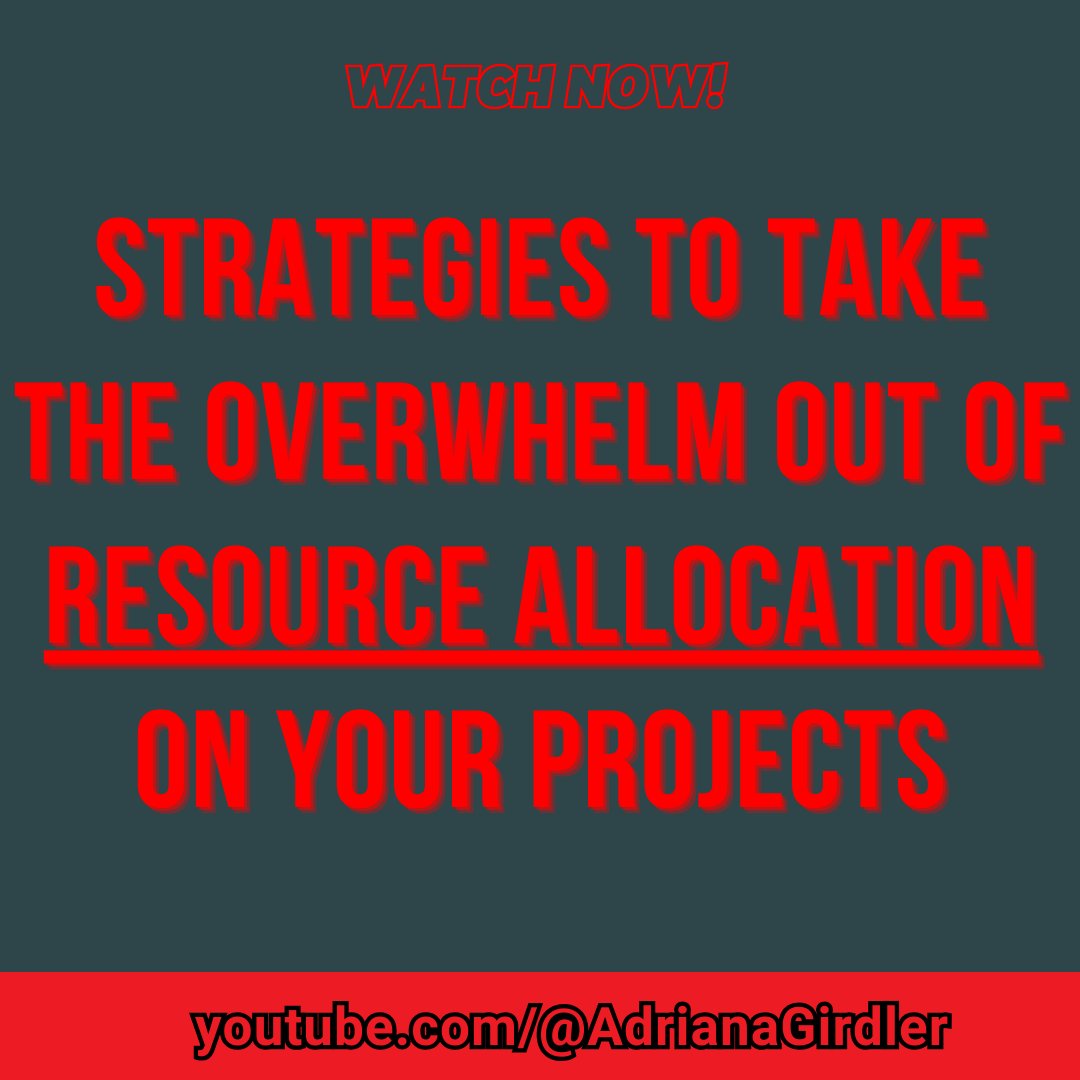 Expert strategies to take the overwhelm out of resource allocation on your projects. All my favourite tips in one video: youtu.be/N_UbPsGrOUI