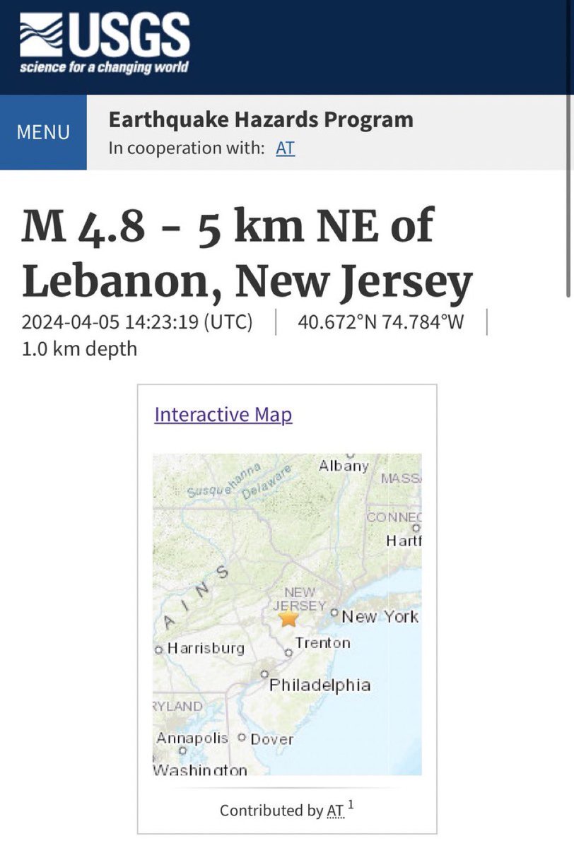 USGS: 4.8-magnitude earthquake centered in New Jersey