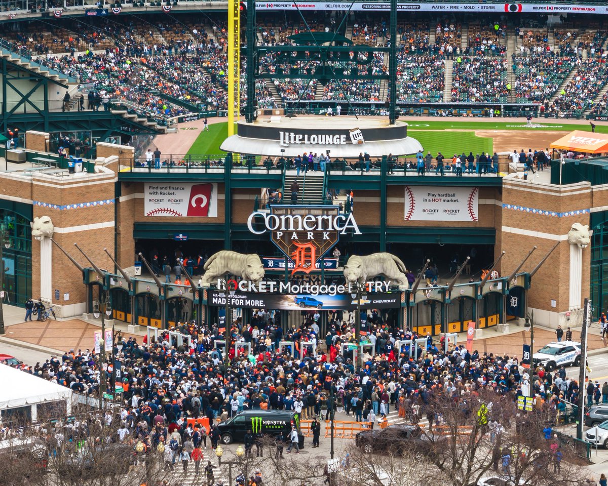 Happy #OpeningDay, #Detroit! 🐯 Let’s kick off the season with a roar as the @tigers celebrate their home opener! Play ball! ⚾️ #Throwback to last year's opening day event! #DetroitTigers #Baseball