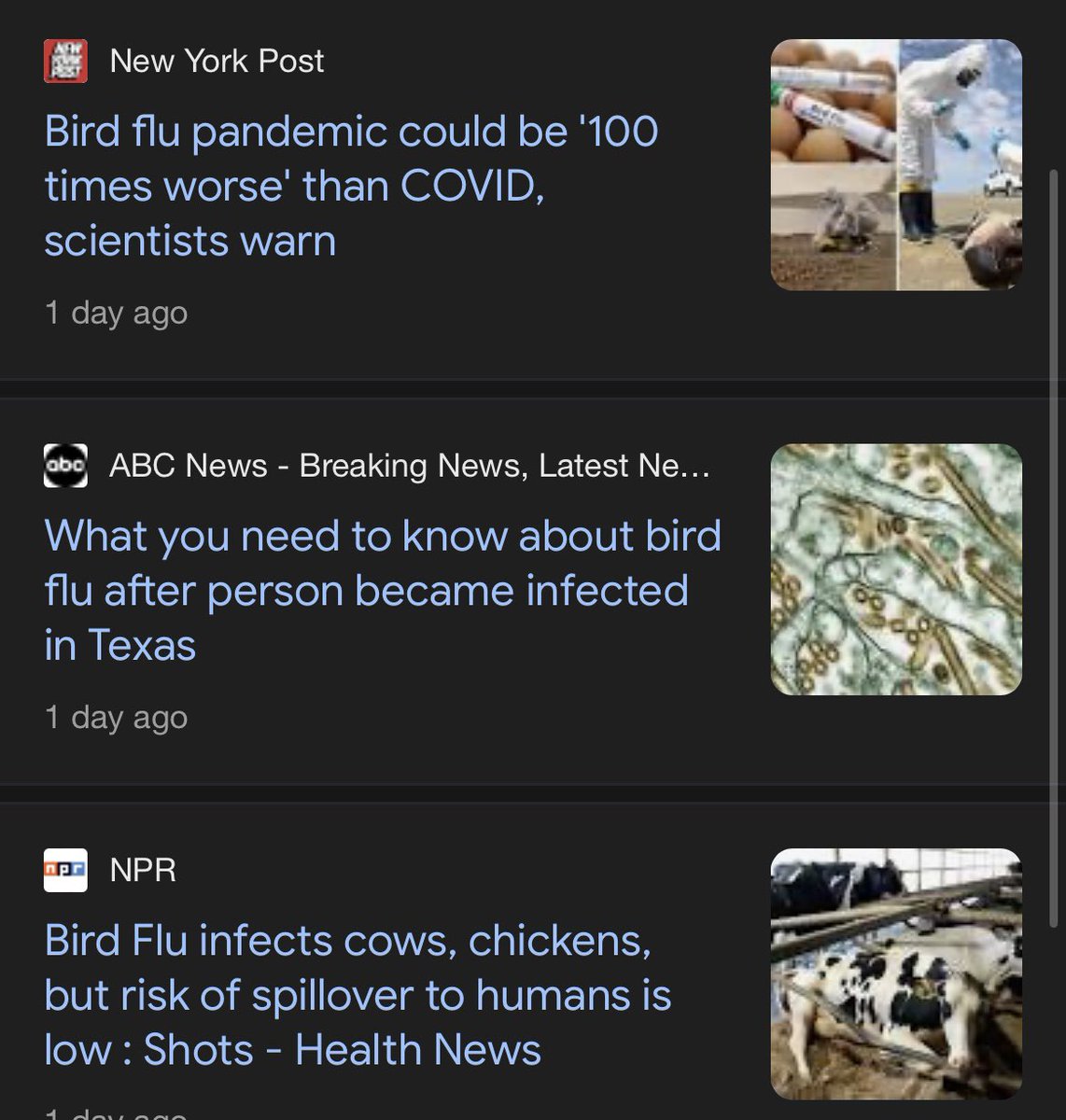 It’s a vicious cycle. But this is the result of intensive practices of animal agriculture. 99% of animals killed for food in the US are factory farmed.

75% of new emerging diseases are zoonotic. The more practices like this the more likely the next COVID.