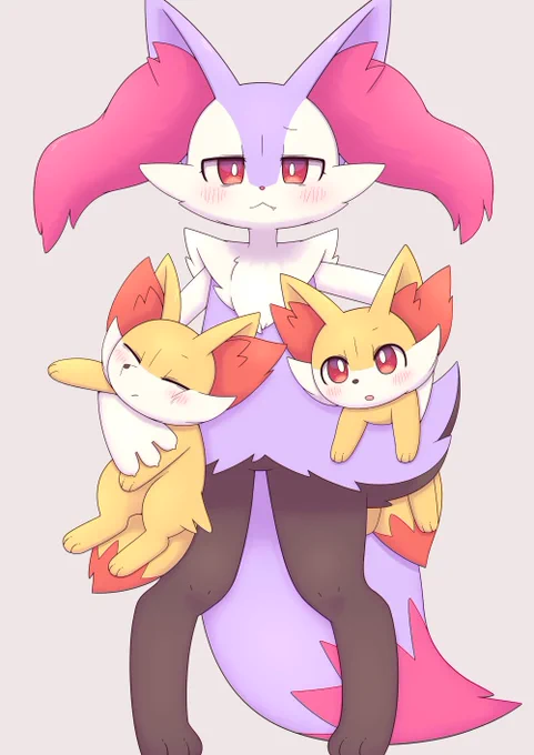 お世話が大変なテールナー#フォッコの日 #Fennekin #Braixen 