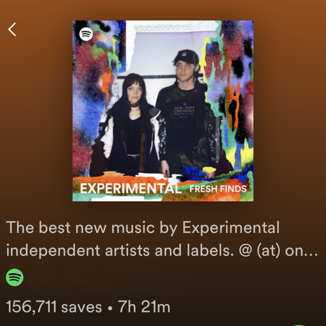 'Webcrawler,' 'Processional,' and 'Where'd You Put Me' are on Fresh Finds Experimental and we're on the cover! Thanks @Spotify