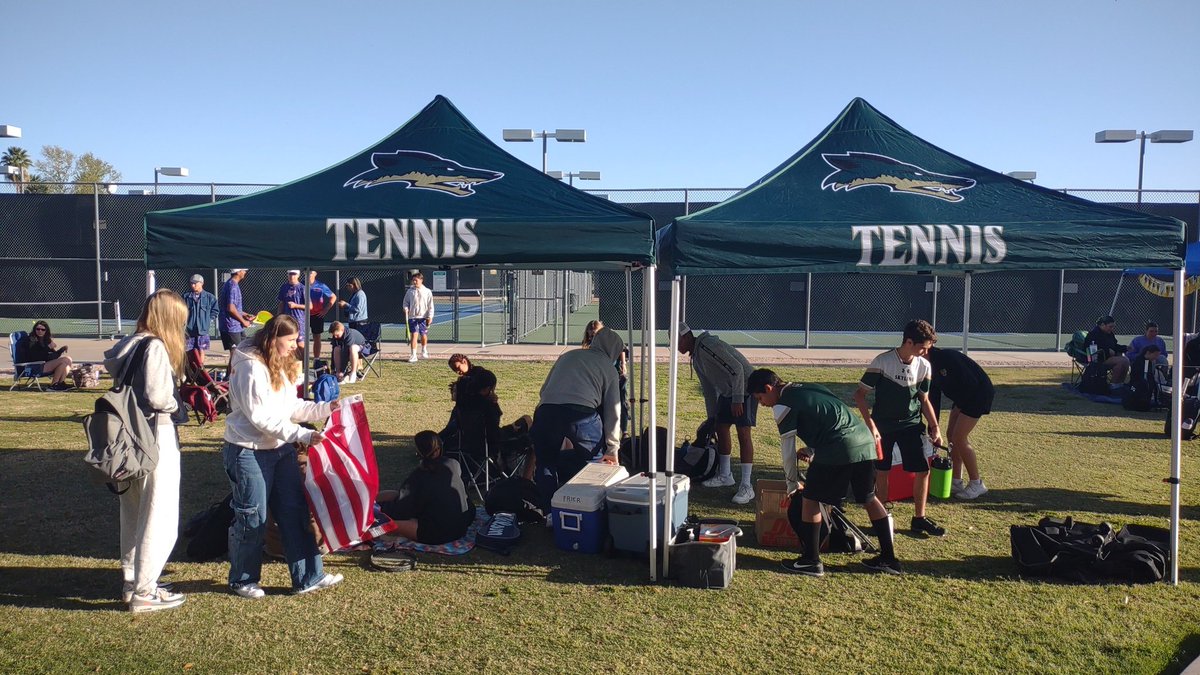 Coyote tennis all set up for All city! #LEADthePACK