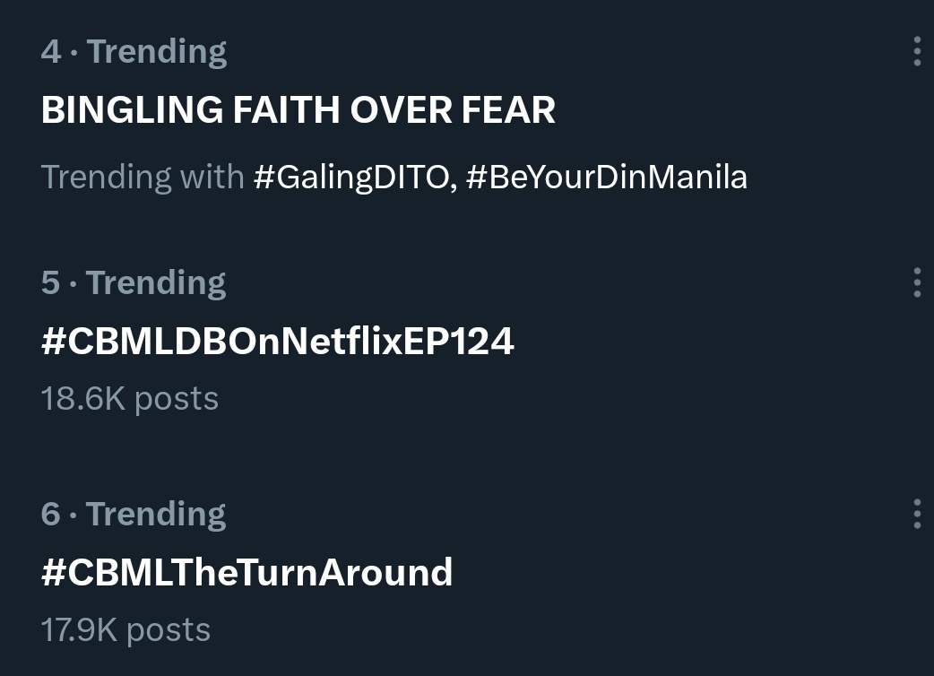 bianx_all4belle's tweet photo. We are still trending at 4th, 5th and 6th spot!👏

Wilson and Caroline is also trending at no 11 &amp; 12🔥

BINGLING FAITH OVER FEAR

#CBMLTheTurnAround
#CBMLDBOnNetflixEP124 
#DonBelle | #CantBuyMeLoveDB https://t.co/pvGrydRIoa