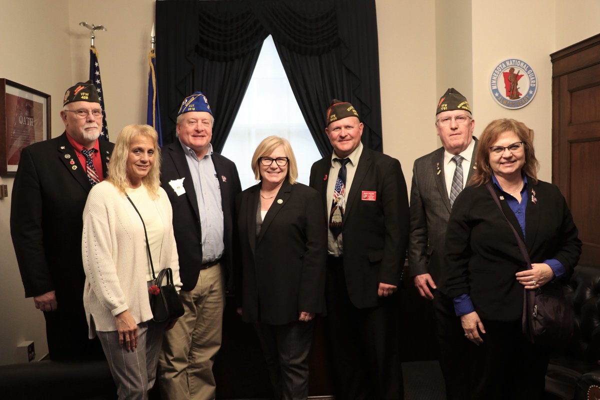 Thank you to the MN @VFWHQ leadership for coming to my office and sharing your concerns with me, especially surrounding veteran mental health.