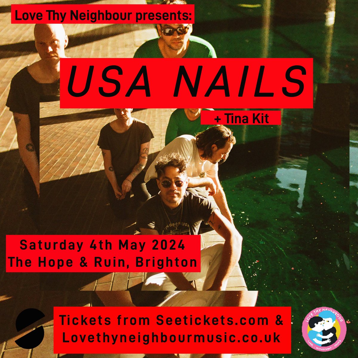 ♠️ Wirey post-rock band Tina Kit will be supporting USA Nails! 📆 4th May 🏫 @thehopeandruin 🎟 lovethyneighbourmusic.co.uk/event/usa-nails