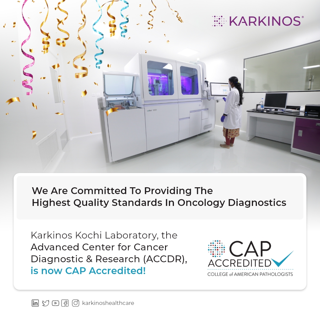 karkinoshealth's tweet photo. A feather in the CAP of our Kochi Lab...

Karkinos’ Advanced Center for Cancer Diagnostics &amp; Research (ACCDR), in Kochi, is now CAP (College of American Pathologists) accredited.

#CAPaccredited #OncoDiagnostics #Diagnostics #CancerCare #CAPAccreditation #earlydetectionsaveslives https://t.co/BjJ3uw1XSK