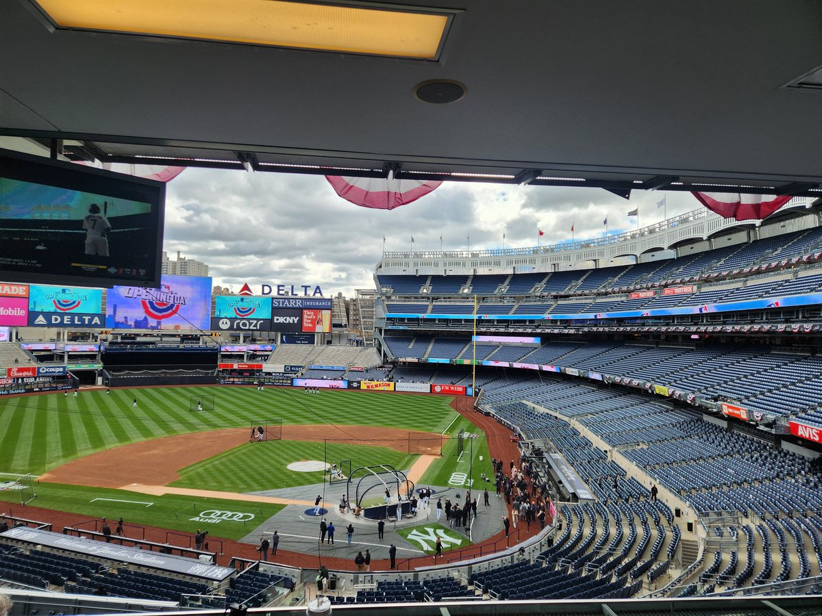 I'm at opening day in the Bronx. No earthquake here. This is what happens, I suppose, when I leave Brooklyn.