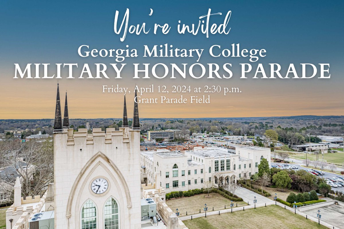 Please join us for our Military Honors Parade next Friday, April 12th, where we will formally induct the newest member of the GMC Corps of Cadets Hall of Heroes. If you cannot join us, the parade will be livestreamed here: youtube.com/@gmc-georgiami…