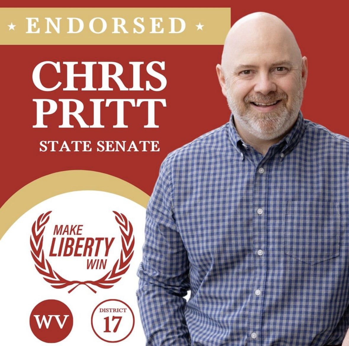 Make Liberty Win's endorsement of my candidacy humbles me. It's a powerful recognition of my unapologetic dedication to defending the Constitution and upholding conservative values. I'm more determined than ever to ensure that liberty prevails in the State Senate! #wvpol