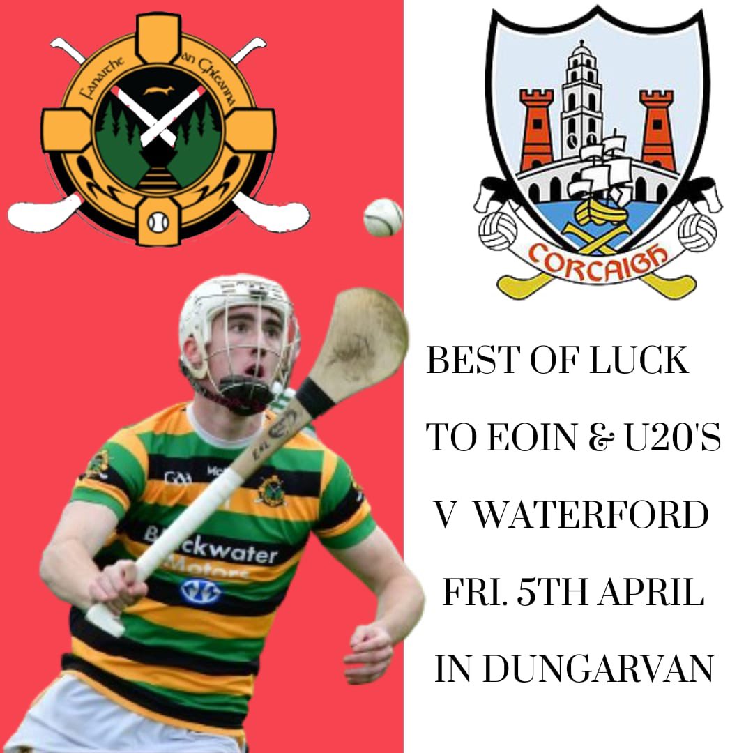 Best of luck to Eoin and the @OfficialCorkGAA U20 hurlers against @WaterfordGAA tonight from @nicksgaa @NBSHIPPING