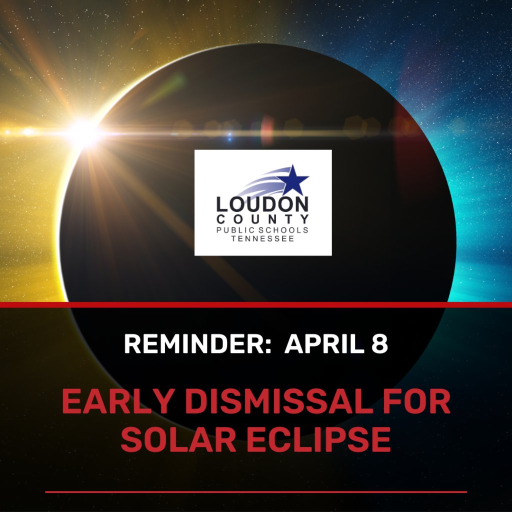 Reminder that Monday, April 8 is early dismissal day for the solar eclipse.
