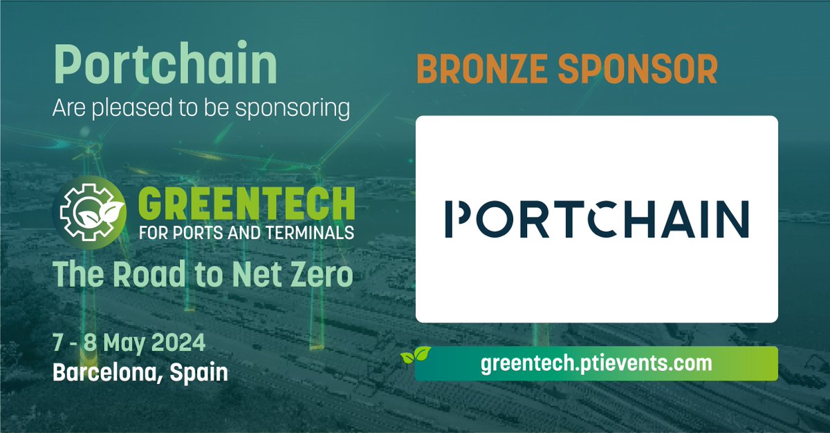 🖥️ Leading berth alignment and planning #software providers, <a href="/Portchain/">Portchain</a>, will be joining us in #Barcelona as #GreenTech2024 sponsors. 🖥️

Join us as we collaborate to shape a greener future for #ports and #terminals worldwide. 🌍⚓️

🎫bit.ly/4cjJ5lq 🎫