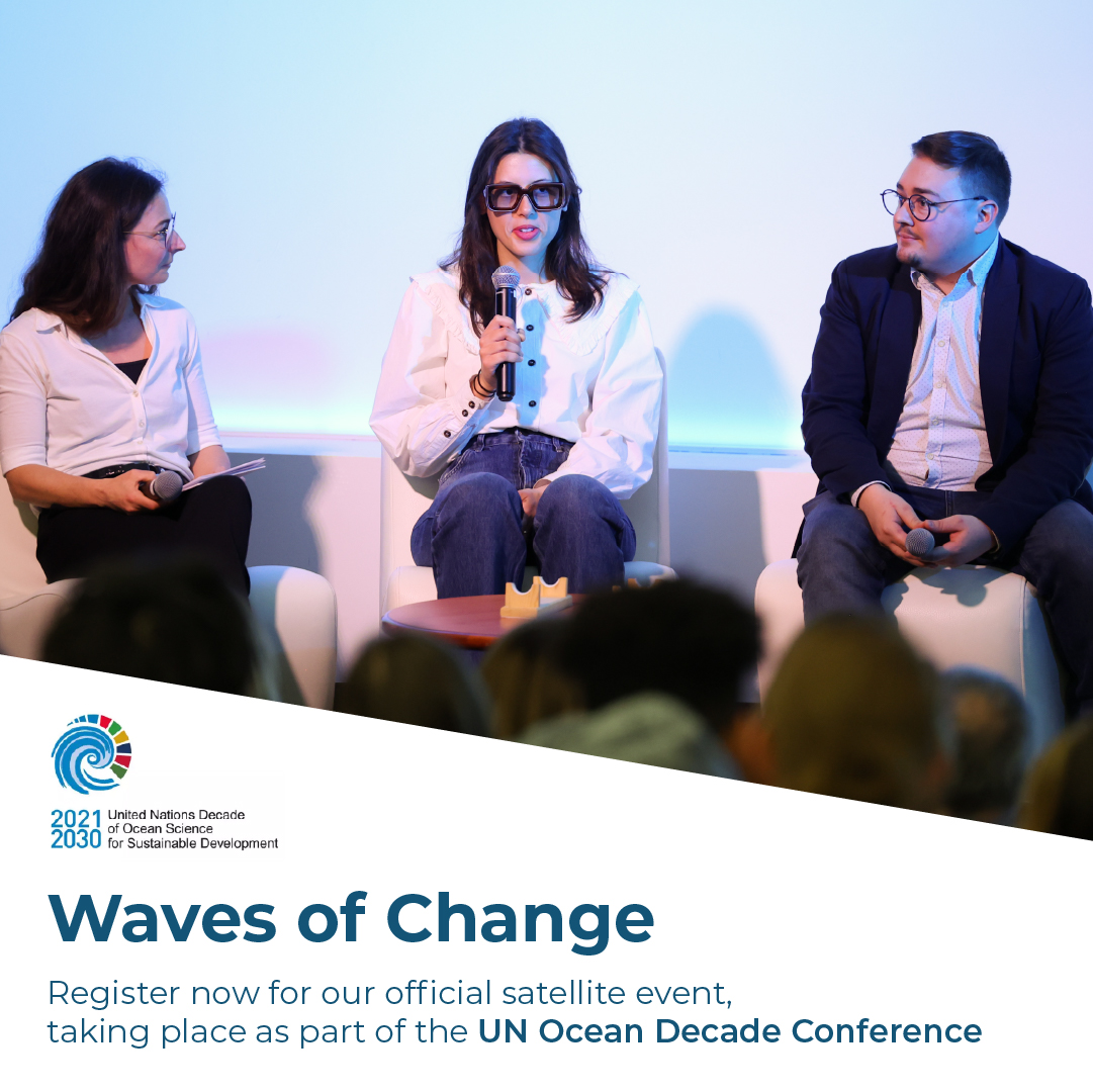 DON'T MISS IT! Register now for our Waves of Change official satellite event happening April 8 at the UN Ocean Decade Conference in Barcelona. Join us for a youth-led discussion about the future of the Sustainable Blue Economy. You don't want to miss this! bit.ly/3TFoLCG