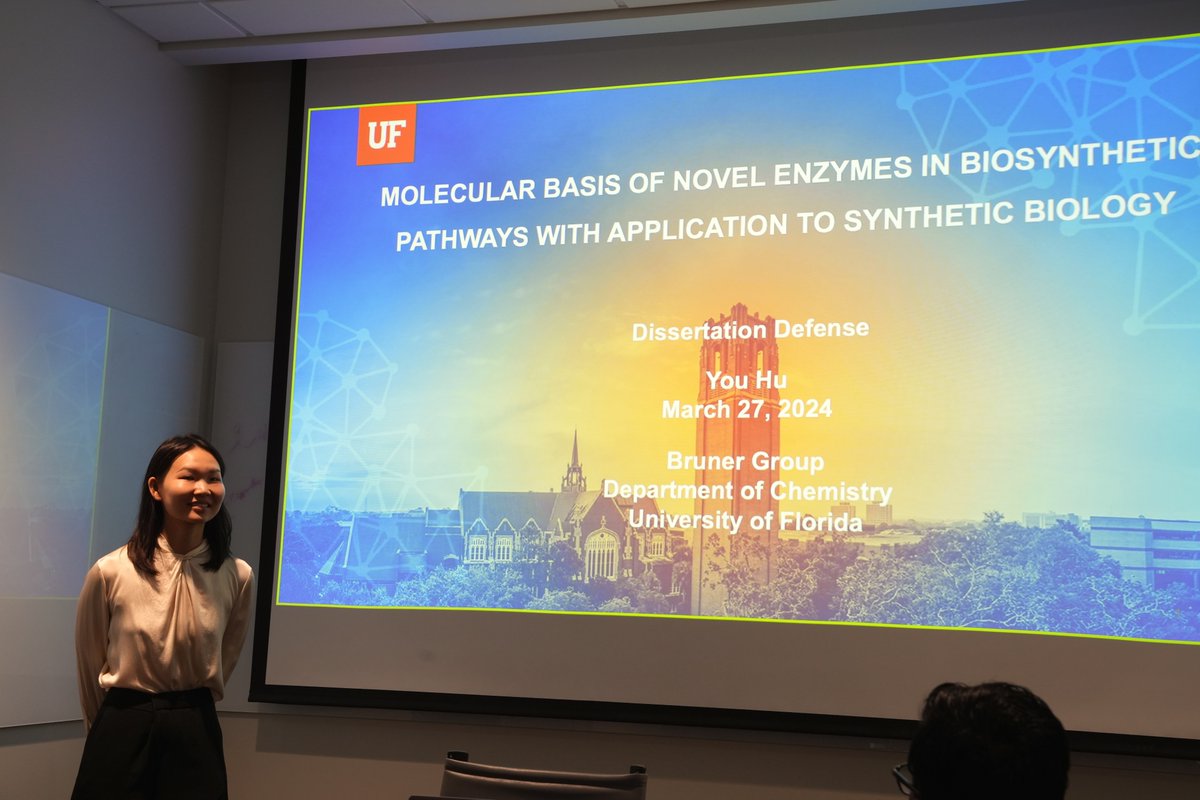 BrunerLab's tweet image. Congratulations to You Hu for successfully defending her dissertation on the molecular basis of novel enzymes in biosynthetic pathways with application to synthetic biology! Keep doing great things wherever you go!