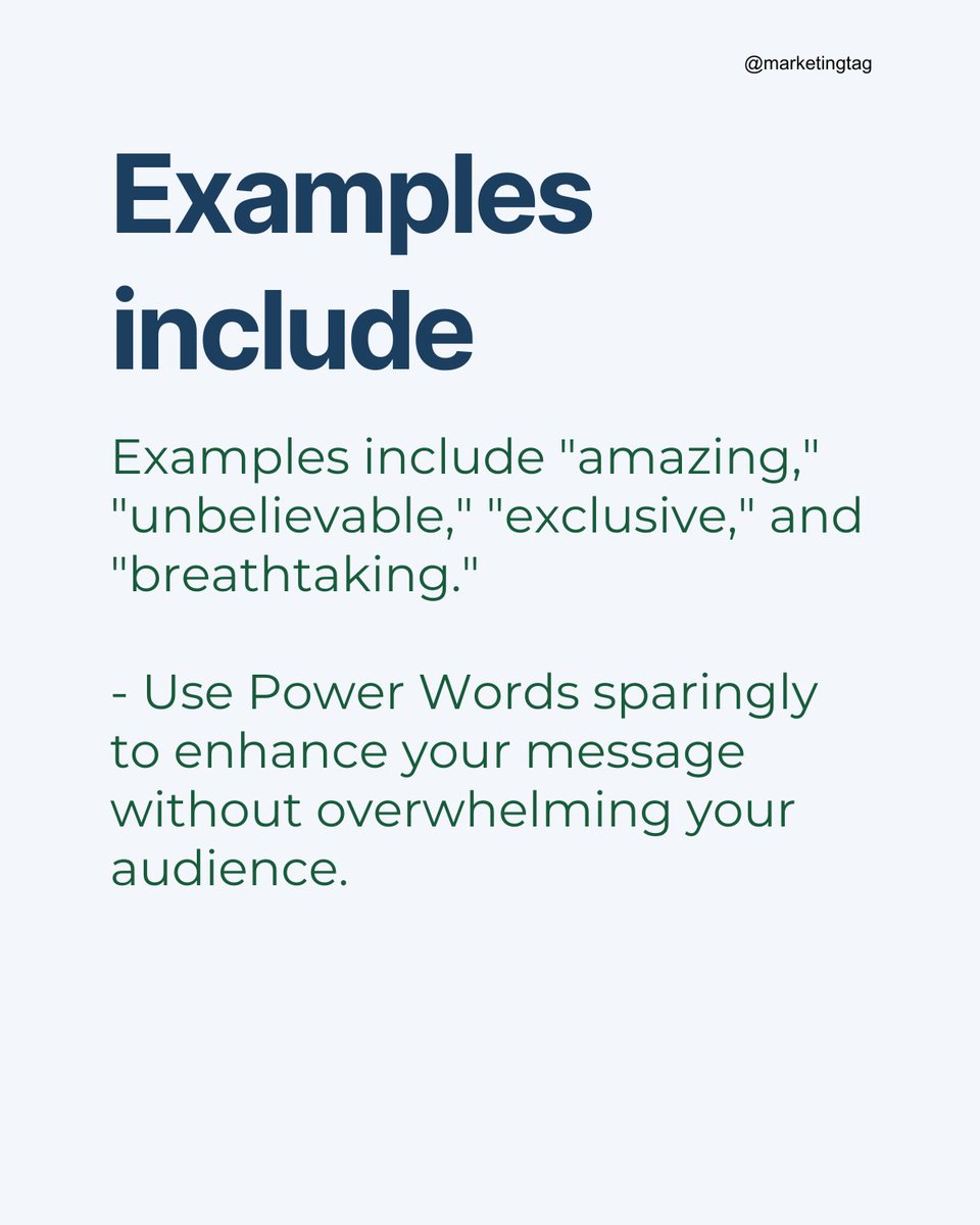 SagarPR1's tweet image. Use Power Words sparingly to enhance your message without overwhelming your audience.
.
.
.
 #copywriting #salescopywriting #copywriter #freelancecopywriter #marketing #seo #marketingtips #digitalmarketing #advertising #freelancing #onlinemarketing