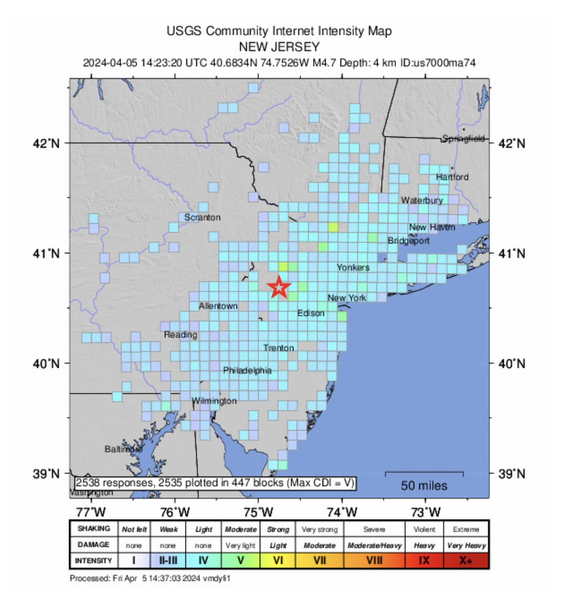 Looks like #earthquake centered in Whitehouse Station, NJ Magnitude of 4.8-5 earthquake.usgs.gov/earthquakes/ma…