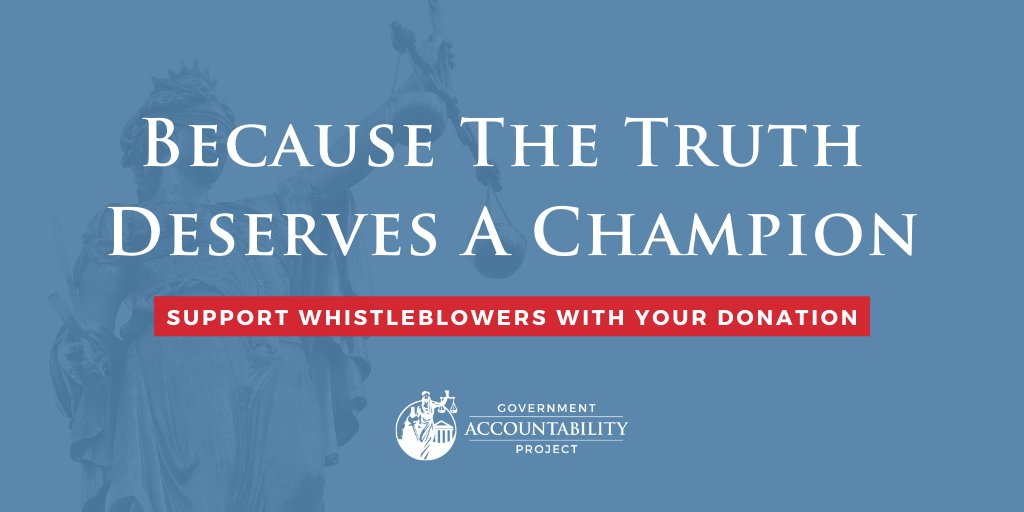 Courage is contagious. Donate to Government Accountability Project to fund today's truth-tellers and inspire tomorrow’s to step forward: crm.whistleblower.org/civicrm/contri…