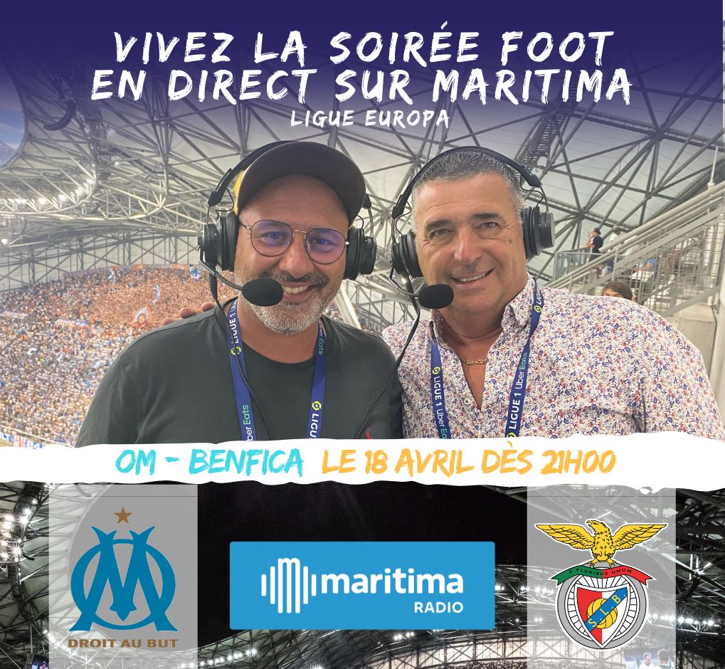 ⚽Ce soir, #OMSLB sur #MaritimaRadio : l'avant-match dès 20h30 puis les commentaires de @karimattab1 et @Baylejacques1 + débrief #bardessupporters avec @Enzobuonalana & @familystef !

🎧#Marseille👉107.2 FM
🎧#EtangdeBerre👉93.6 / 87.9 FM
🎧#AixenProvence👉93.8 FM

#TeamOM