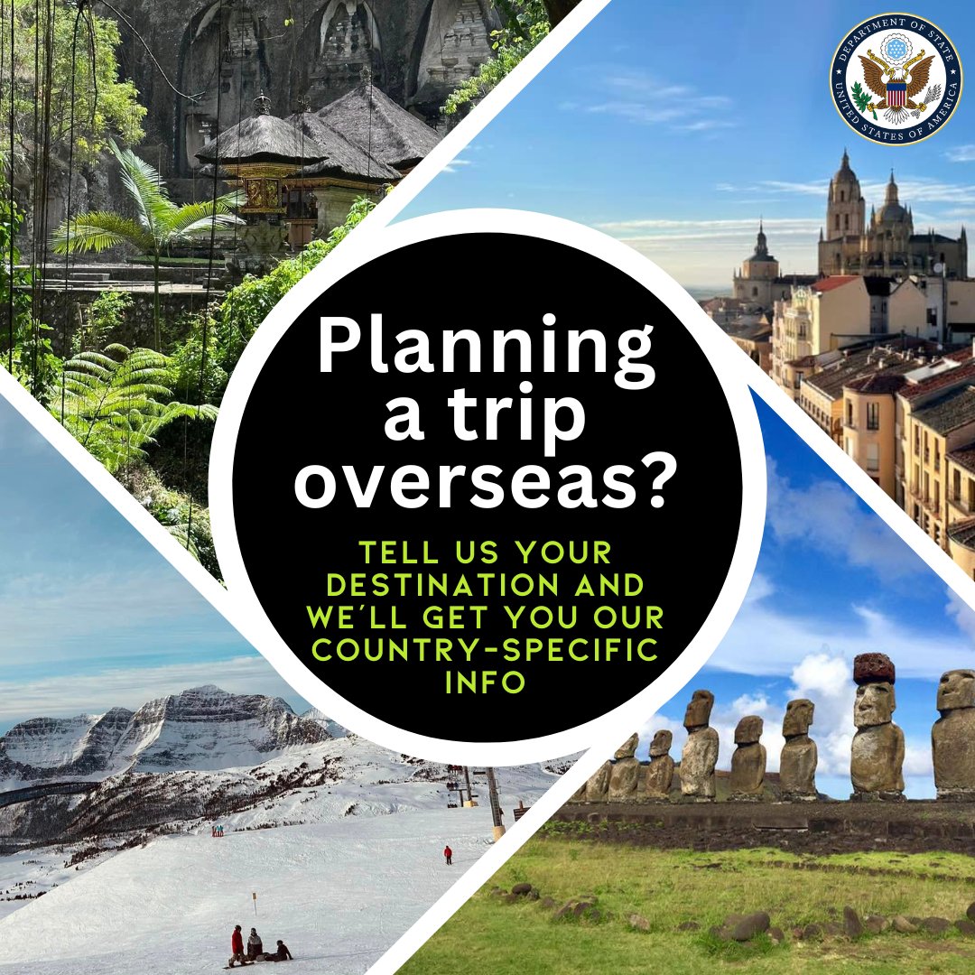 Planning a trip overseas? Tell us your dream destination (in the comments), and we’ll get you our country-specific information for that location!