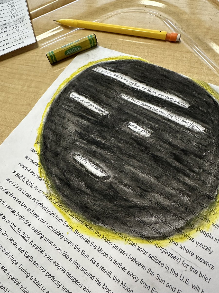 A perfect day for some creativity: solar eclipse blackout poetry! 🌖