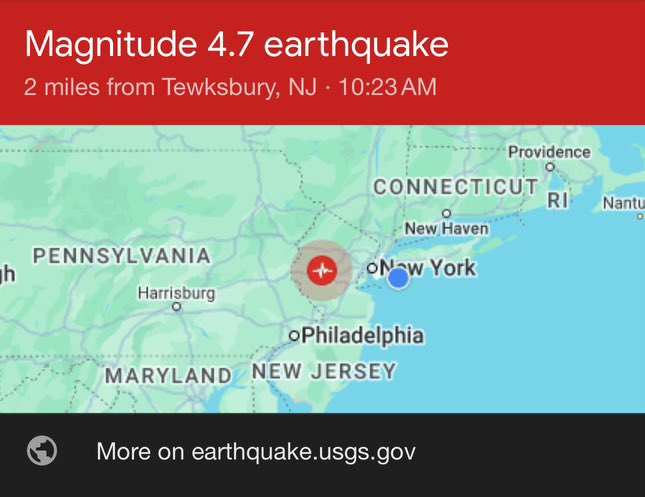 The Town of Hempstead felt a 4.7 magnitude #earthquake with an epicenter in Northern New Jersey. If you have experienced any structural issues or see any roadway damage, please reach out to Public Safety at (516) 538-1900. Stay safe!