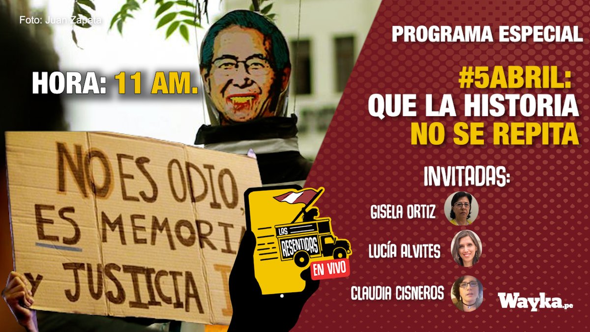 #EnVivo | 🔴 Este 5 de abril tendremos un programa especial para reflexionar sobre el autogolpe de 1992, y cómo rezagos de la dictadura fujimorista persisten en el régimen de Dina Boluarte. 🧐 Además, ¿cómo los sectores antiderechos pretenden borrar la memoria y establecer leyes…