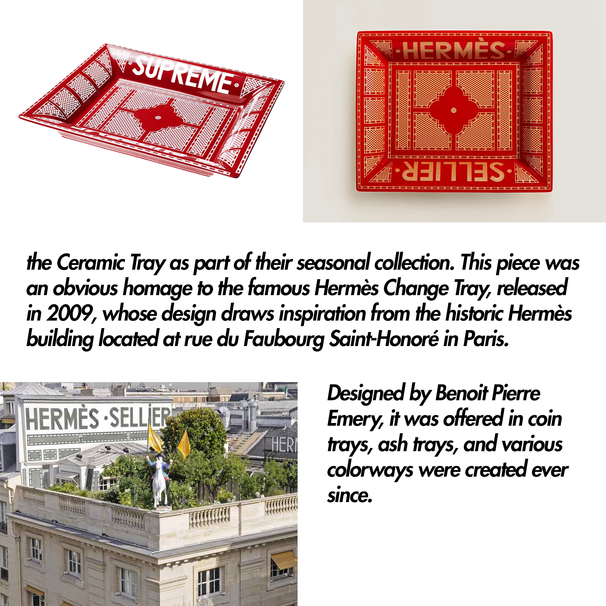 Supreme 12SS Hermes 散らかり Ceramic Tray Supreme 12SS Hermes 散らかり Ceramic Tray