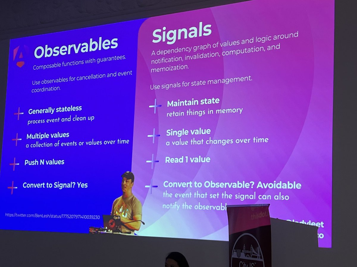 Boy, I like this slide — <a href="/ladyleet/">Tracy Lee | ladyleet</a> citing <a href="/BenLesh/">Ben Lesh</a>