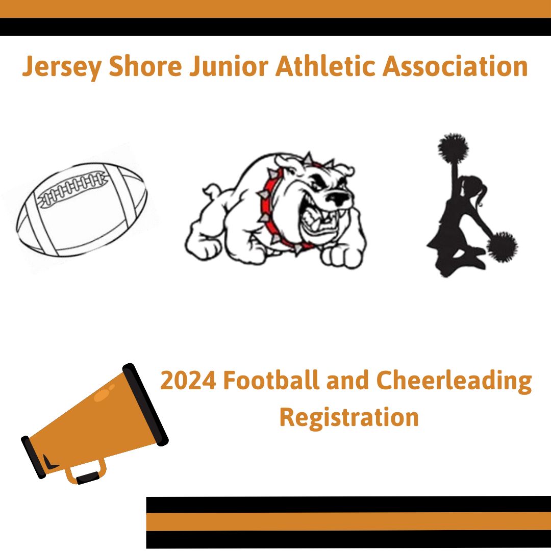 Jersey Shore Junior Athletic Association is holding 2024 Football and Cheerleading Registration at Bald Bird Brewing on April 8 & 10, 6:00-8:00pm. Use this link for more information: shorturl.at/alvxE