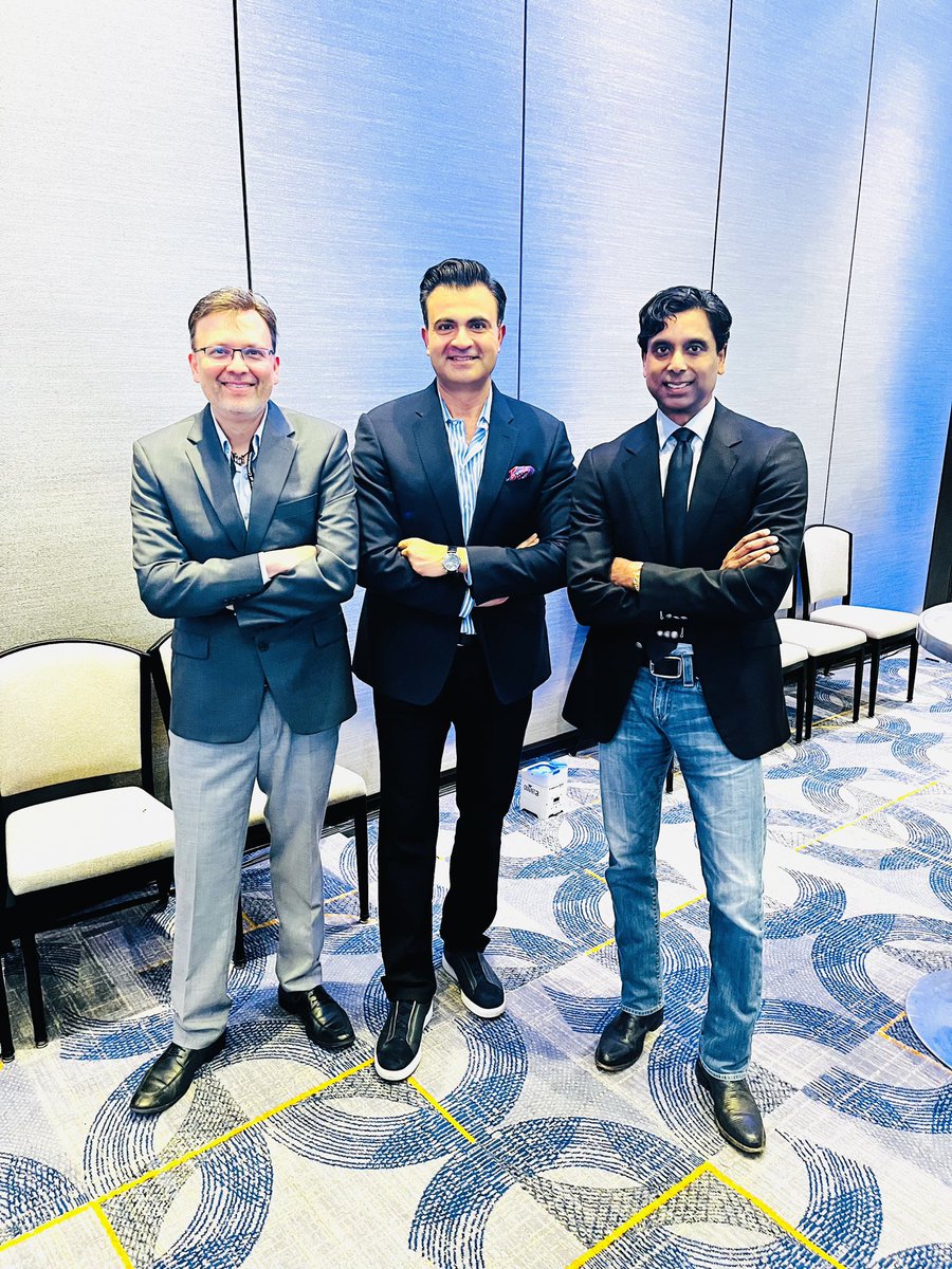 SrihariNaiduMD's tweet photo. At the #ACC24 @ACCinTouch Board of Governors meeting with friends @JamalRanaMD @Gupta_MD re-enacting our “bros of cards” pic according to @GarimaVSharmaMD who photo bombed us 😂. We’re cycling off the board and wish it luck. Onward to @SCAI focus for me! @NYSCACC @DNFeldmanMD https://t.co/3D12BGAwwo