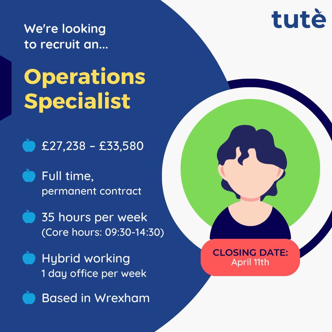 #HIRING: We're looking for an Operations Specialist to join our fantastic team. 🤩 This key role drives innovation, sets best practices, and vastly improves partner and student experiences, along with internal stakeholders' work. ⚙️ Apply / Learn more 👉 tute.com/job-positions/…