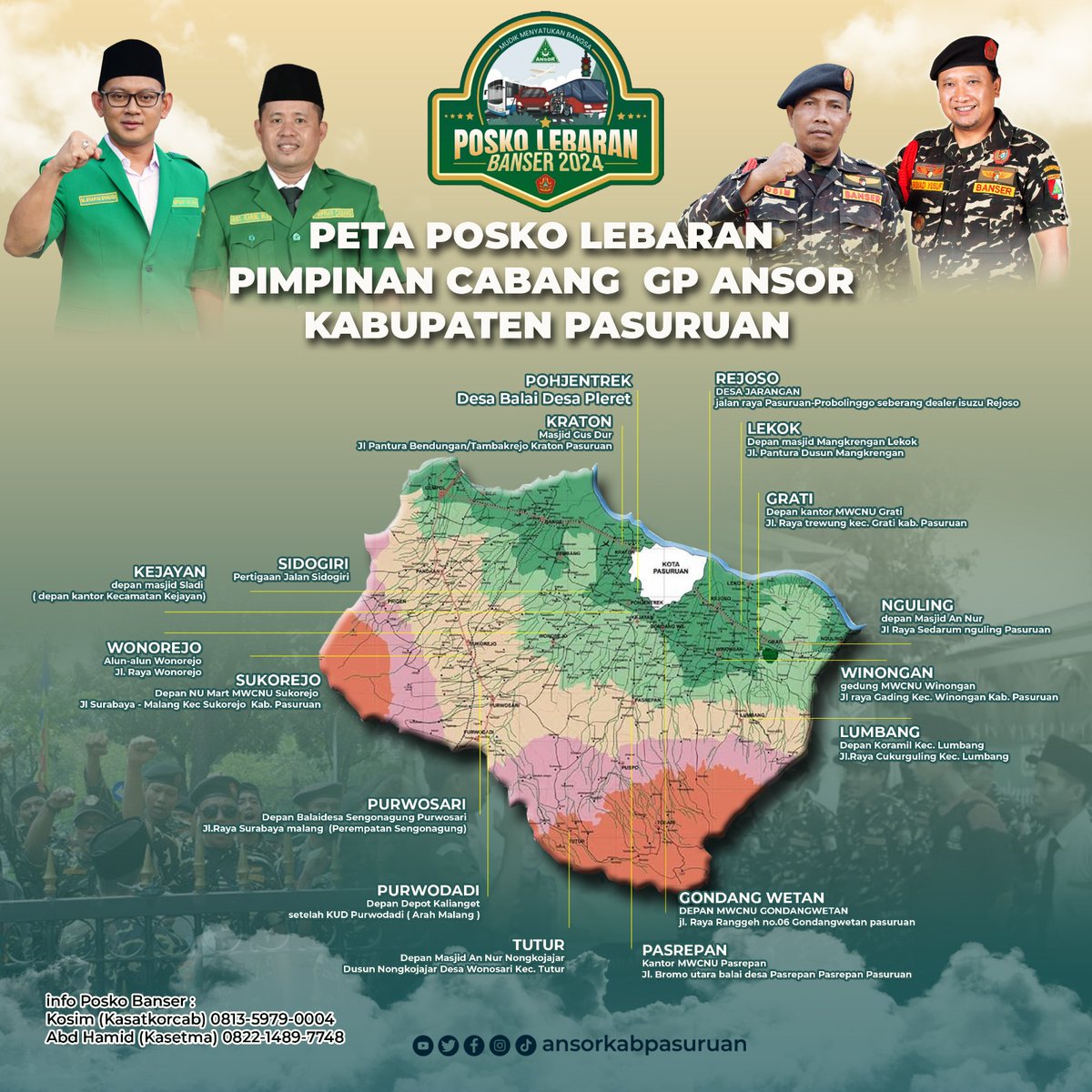 Persiapan Posko Mudik lebaran PC GP ANSOR Kabupaten Pasuruan tersebar di 17 Pimpinan Anak Cabang @amrudinnejad_ @Ansor_Winongan @pwansorjatim @Adinjauharudin @syafiq_ansor #PoskoMudikGPAnsorUnilever