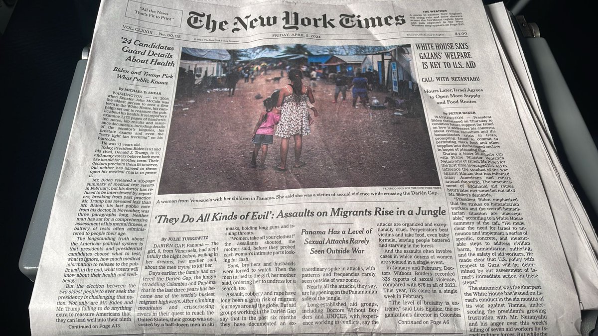 Today @nytimes' @julieturkewitz describes abuses against migrants in the Darién Gap. Hundreds of women and girls have been sexually assaulted crossing the jungle. Read our @HRW report on what Colombia and Panama should be doing to stop it: hrw.org/news/2024/04/0…